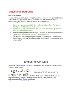 CS1104 Discussion Forum unit2