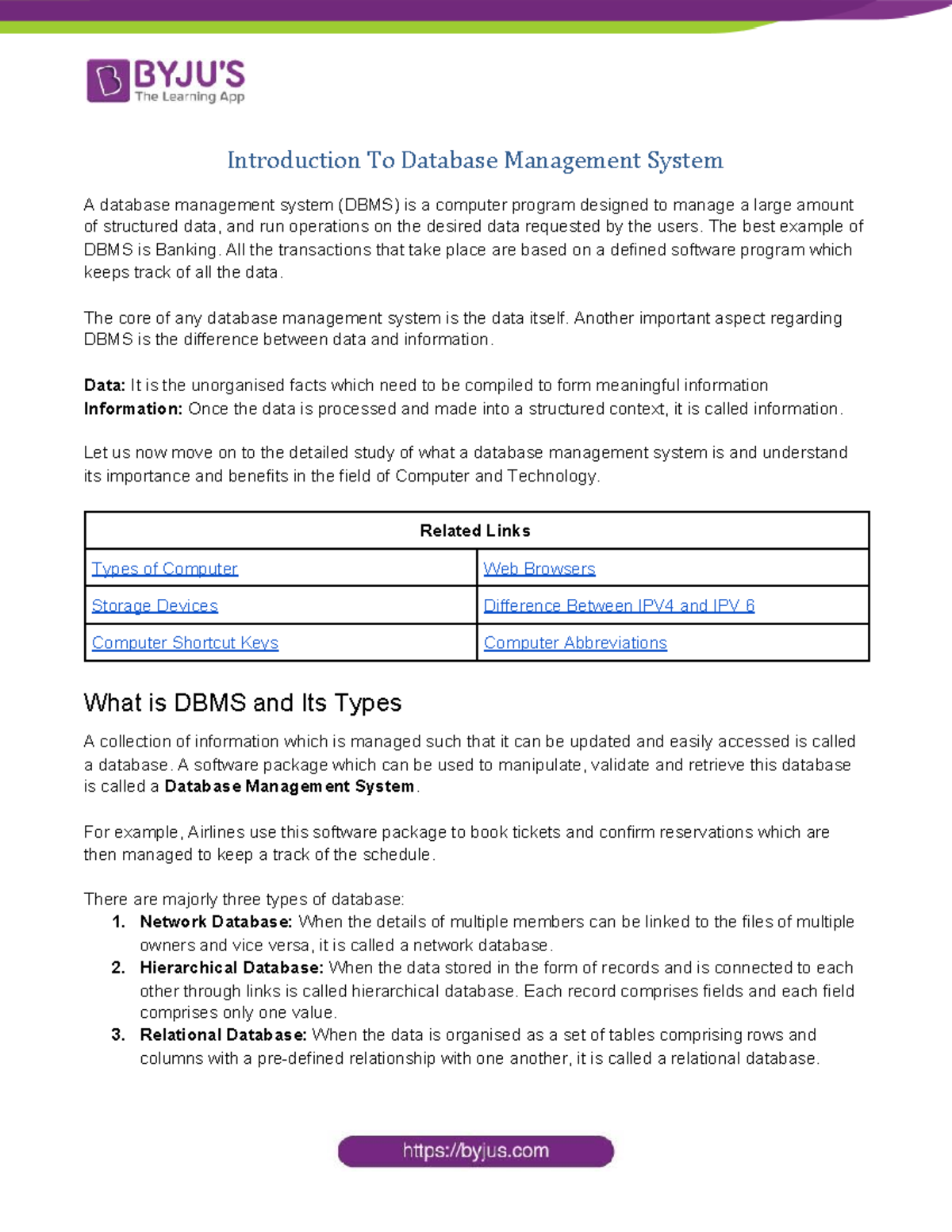 Introduction To Database Management System - The best example of DBMS ...