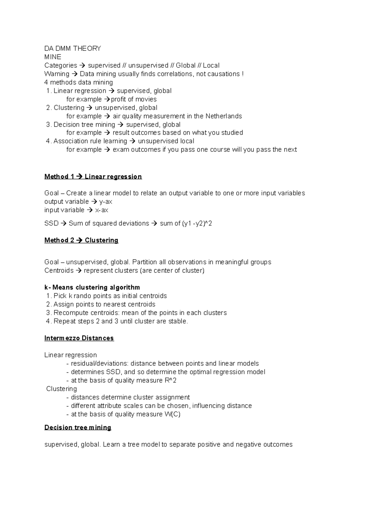 DA DMM Theory - MINE Categories supervised // unsupervised // Global ...