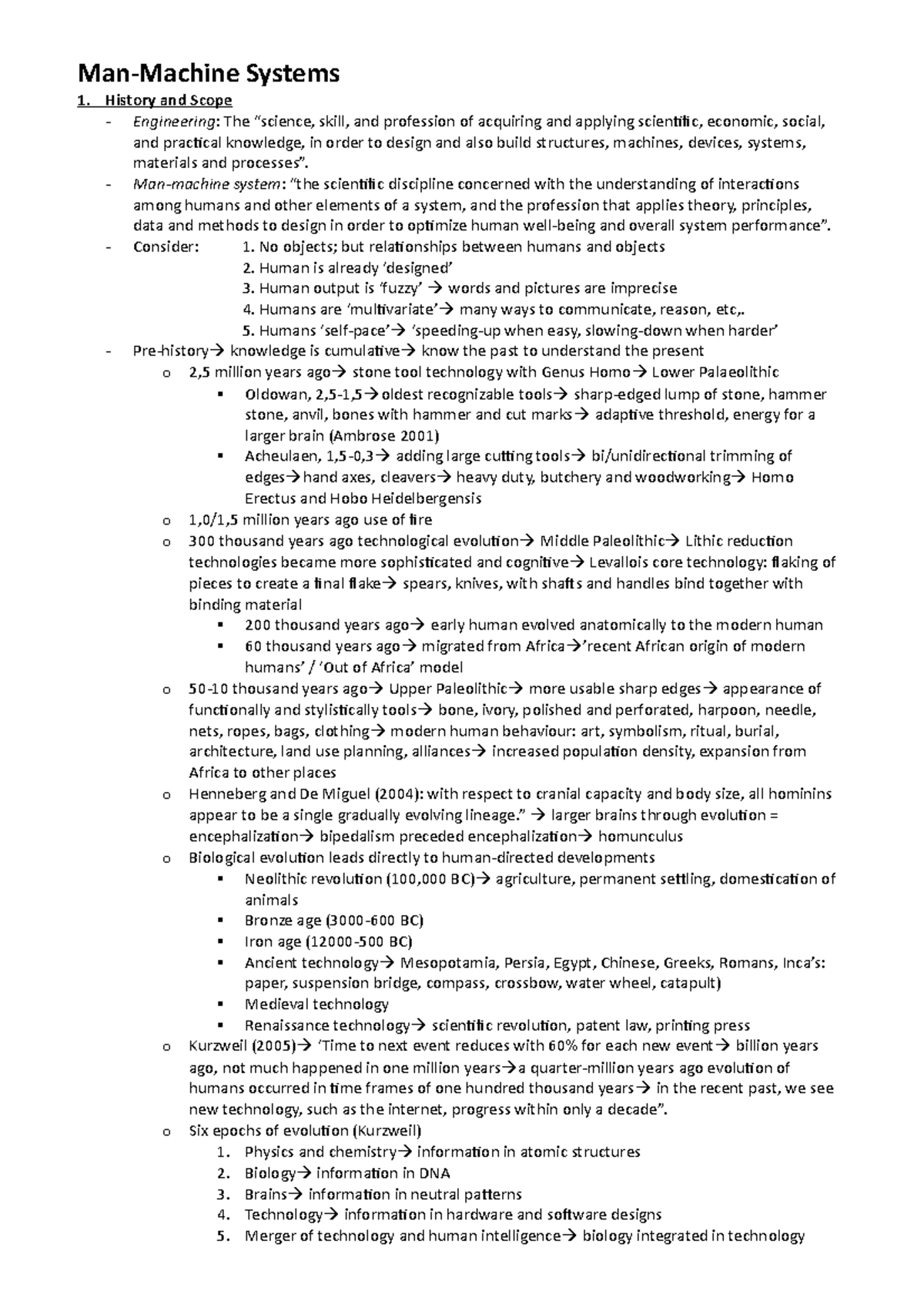 Summary Man-Machine Systems - Man-Machine Systems History and Scope ...