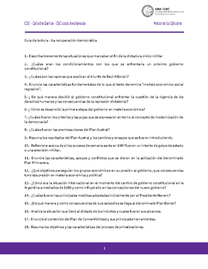 ICSE B CIV Guía De Lectura 4 - Guía De Lectura N° 4 Unidad 1 Apunte De ...