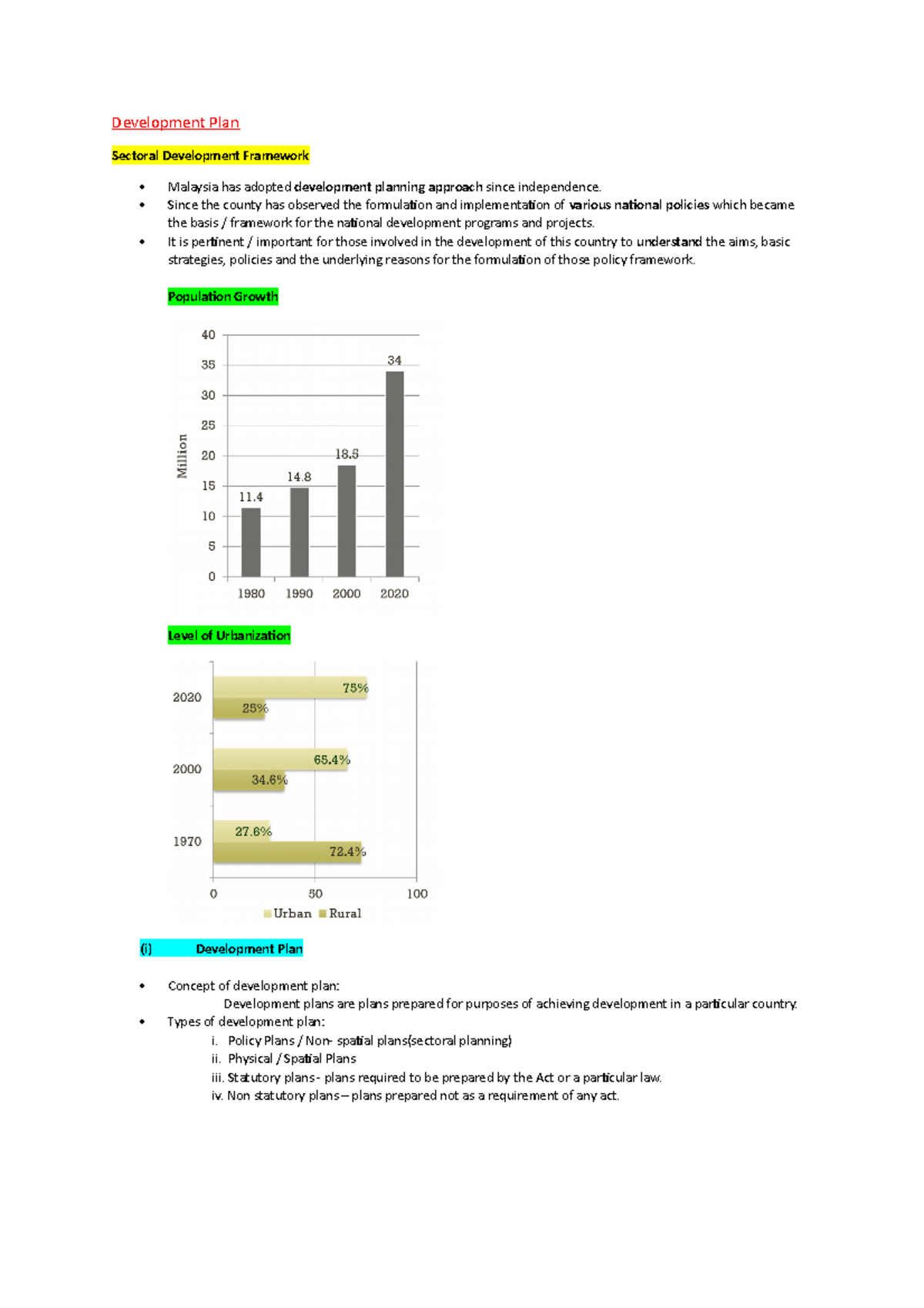 Chapter 6 Development Plan - Urban Planning - UTHM - Studocu