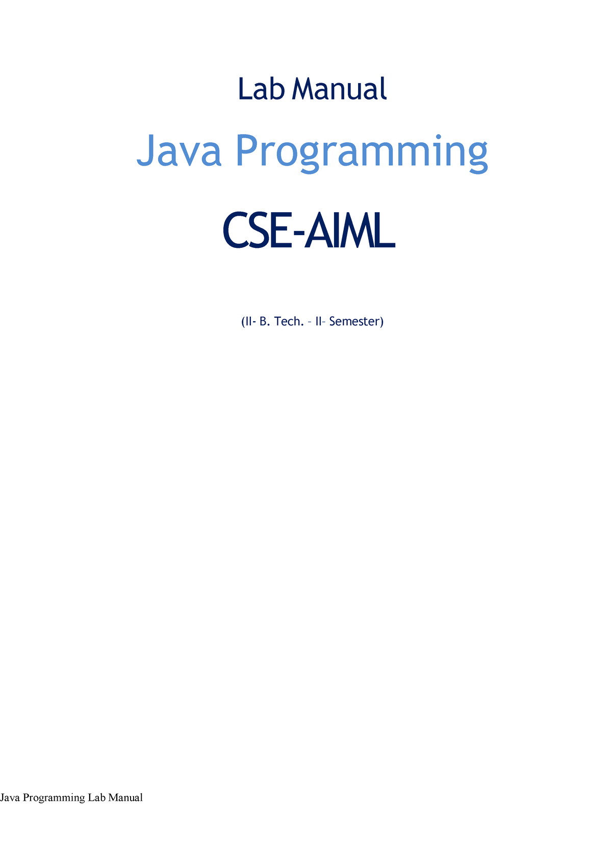 Java Programming Lab Manual R18 Jntuh Lab Manual Java