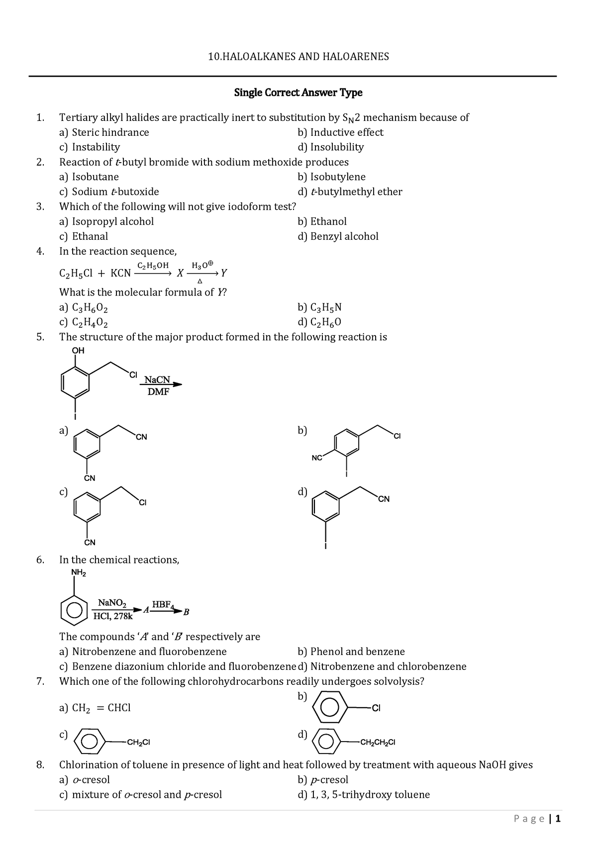 10. Haloalkanes And Haloarenes - Chemistry - Studocu