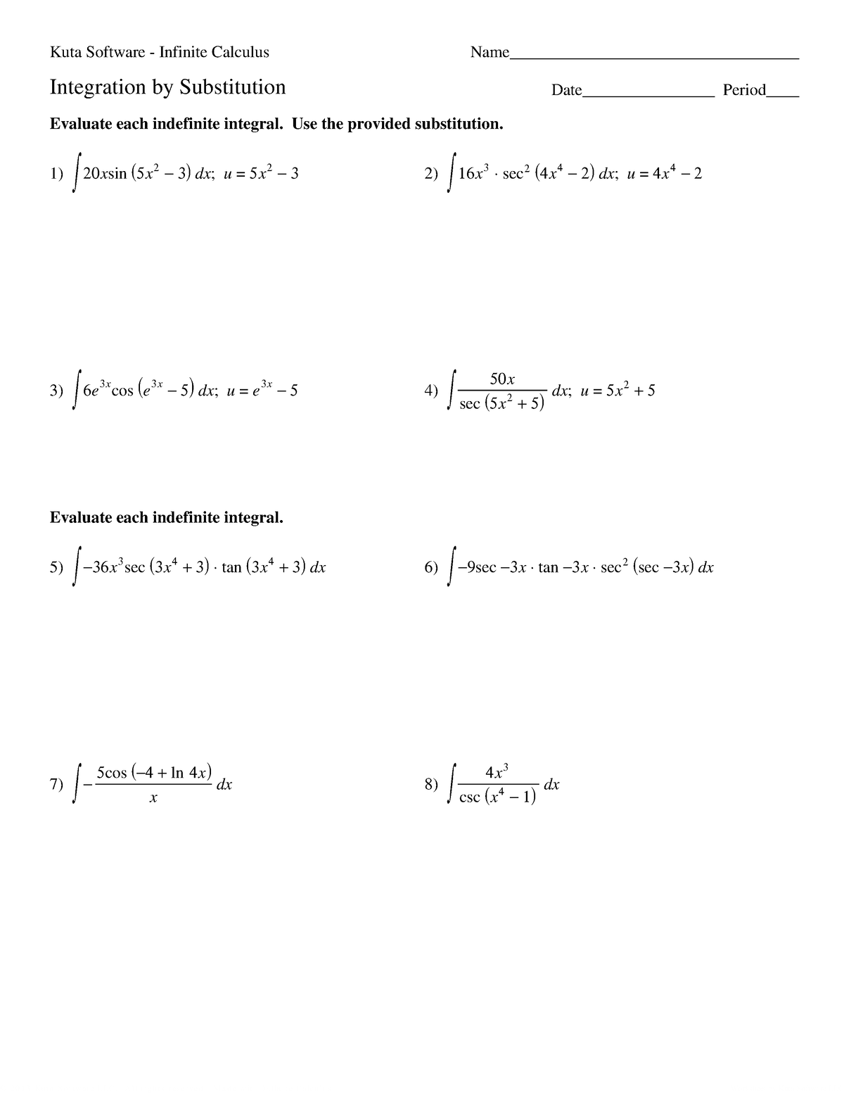 05 - Integration Substitution Trig - ©Q g 2 c 0 N 103 Q wKbu 1 tuaa ...