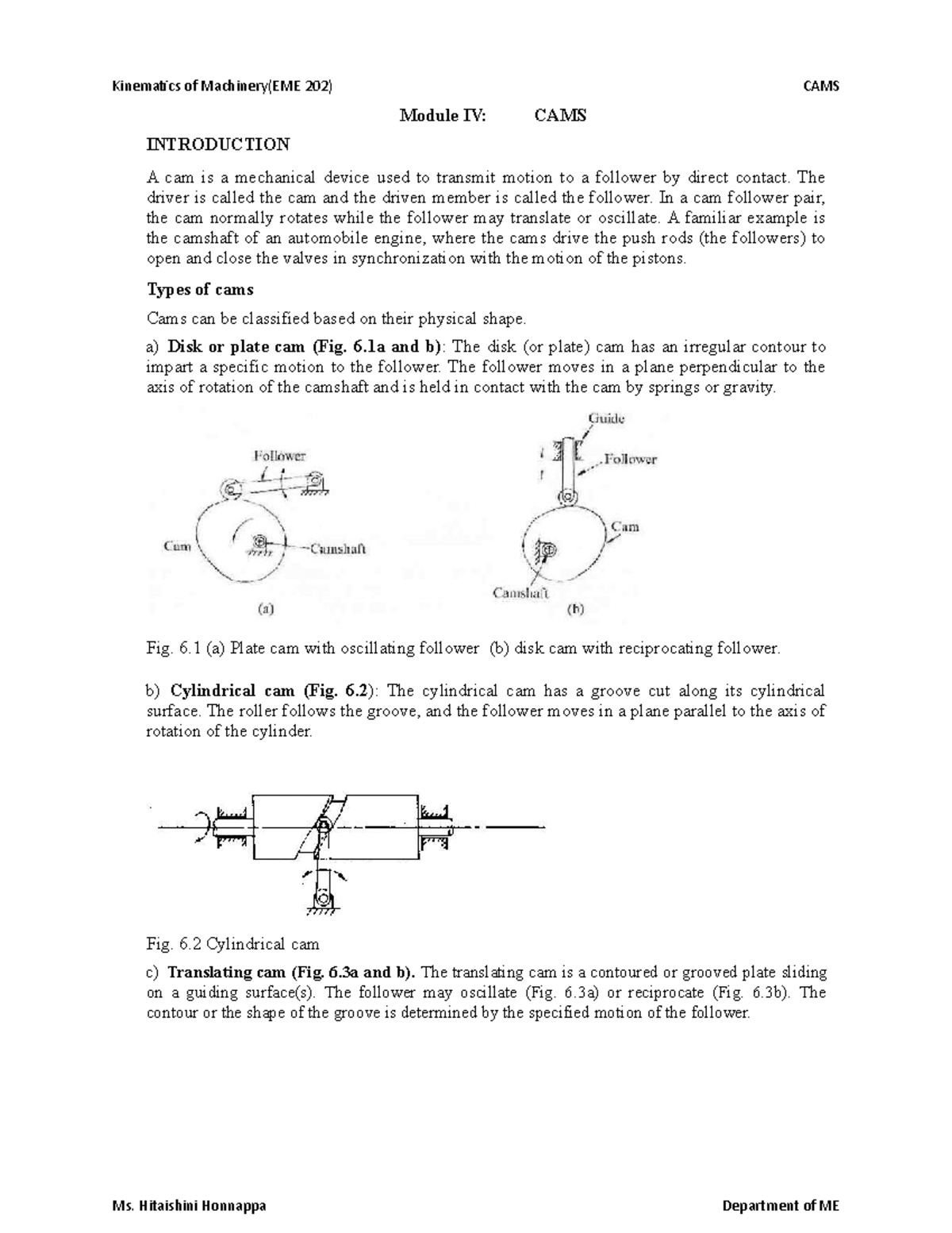 CAMS CAMS and Follower. Profile construction of CAMS & Displacement