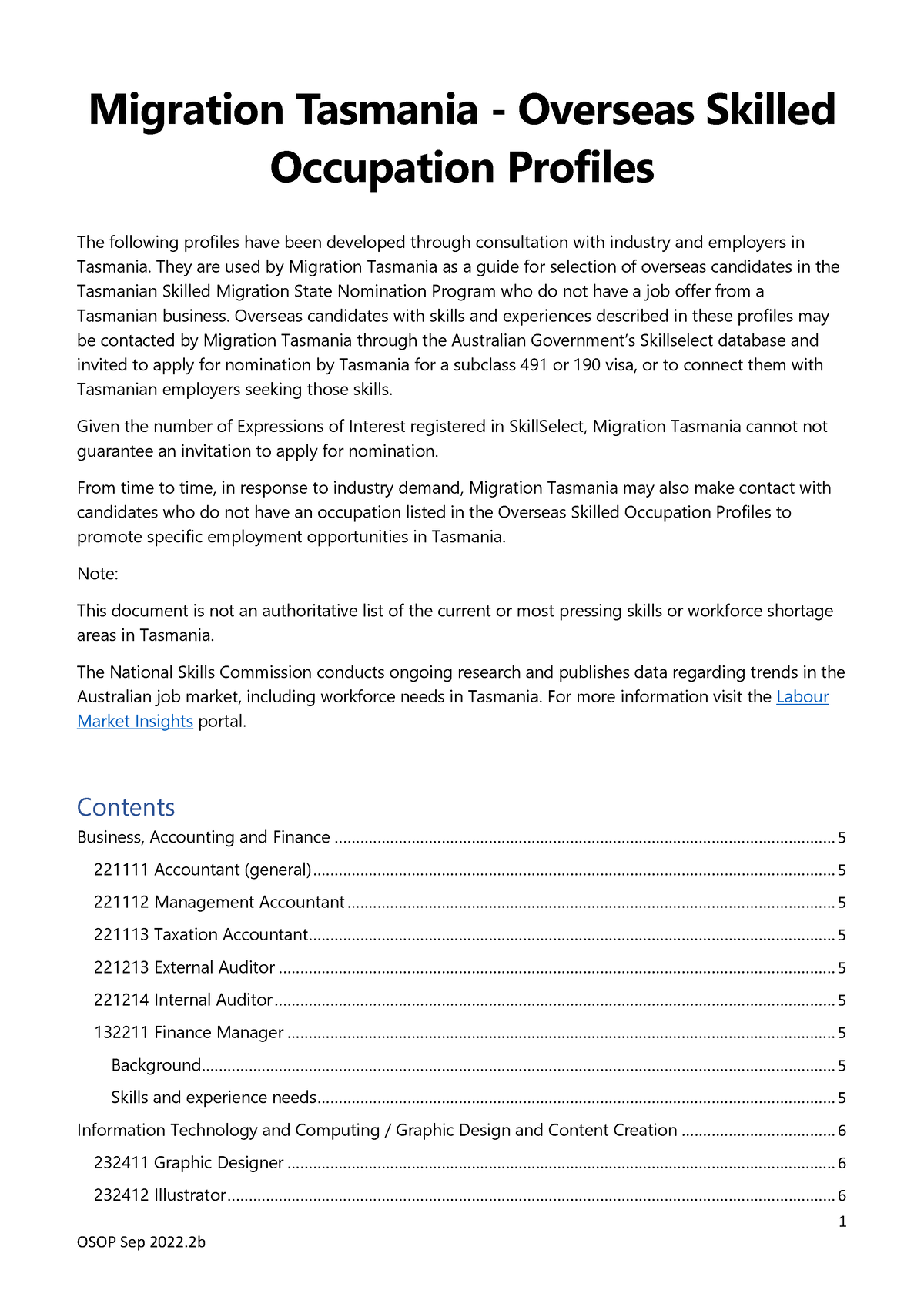 Overseas Skilled Occupation Profiles final July 2022 v2b 1 Migration