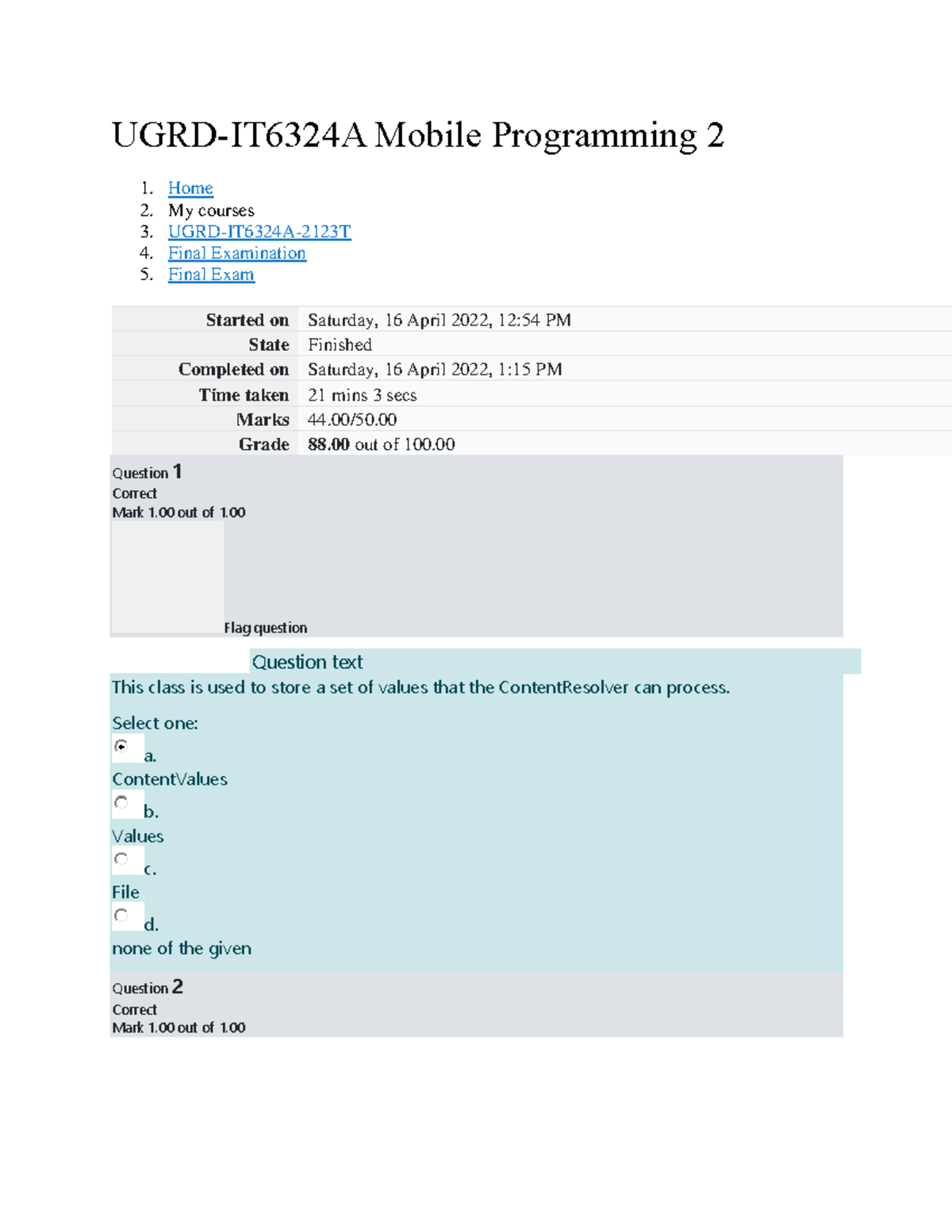 Mobile Prog Final Exam Attempt - UGRD-IT6324A Mobile Programming 2 Home ...