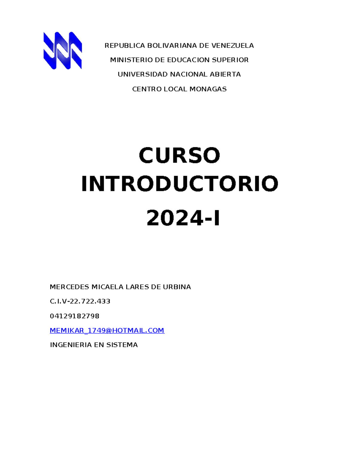 Apunte del Objetivo 1.1 - REPUBLICA BOLIVARIANA DE VENEZUELA MINISTERIO ...