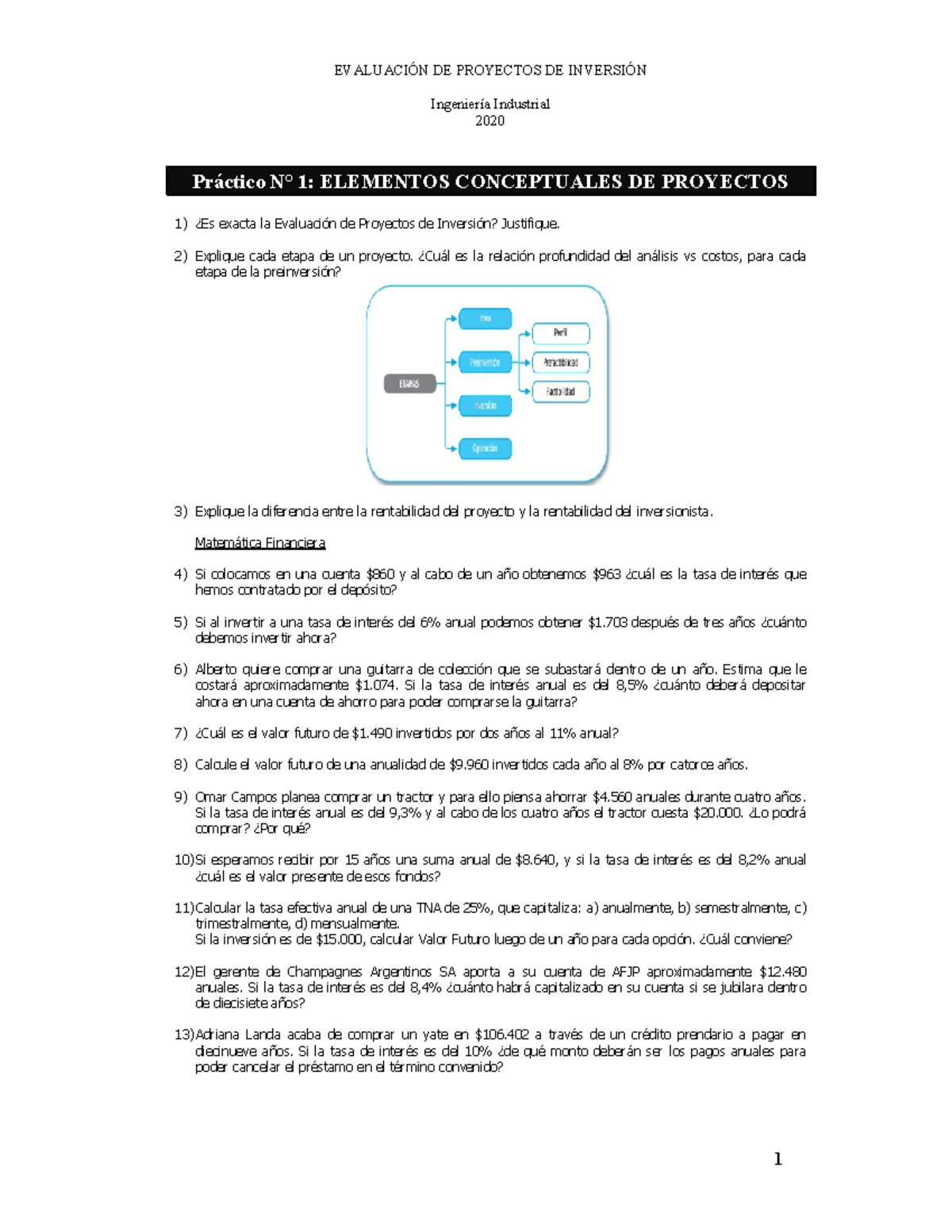 Practico De Proyecto De Inversión - EVALUACIÓN DE PROYECTOS DE ...