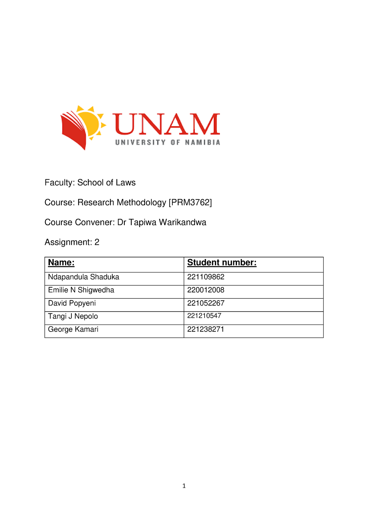 research methodology individual assignment