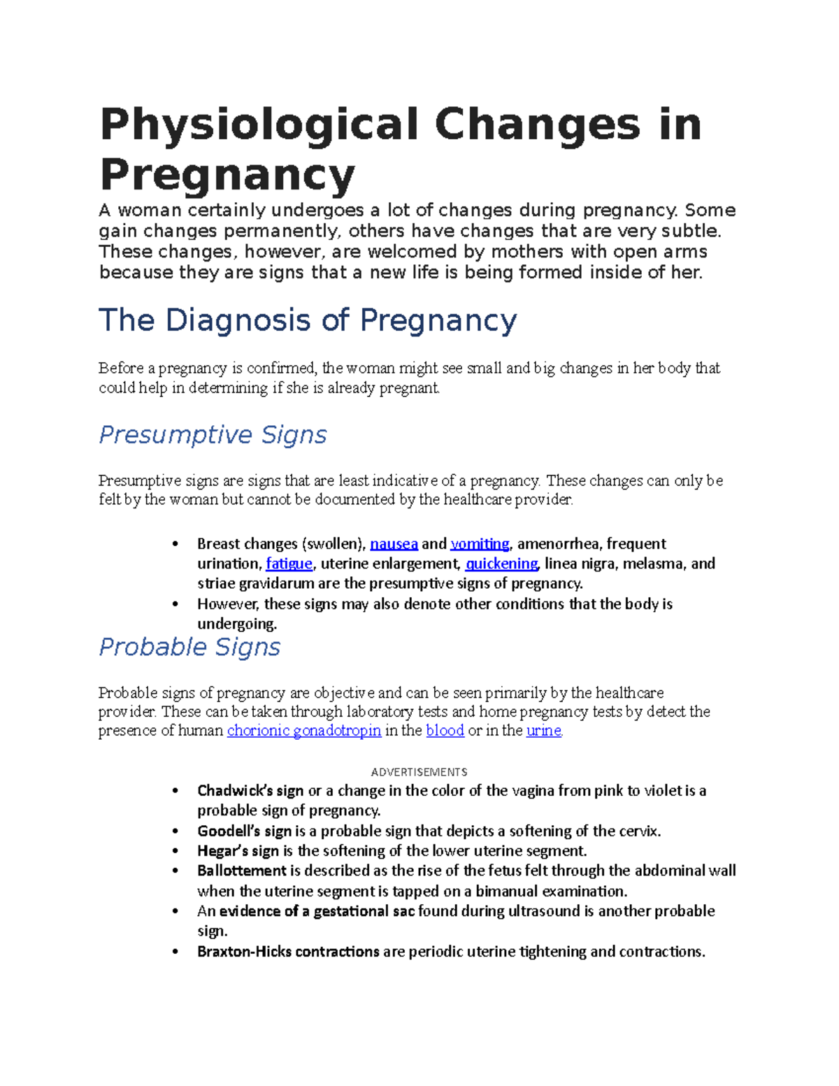 Physiological Changes in Pregnancy - Physiological Changes in Pregnancy ...