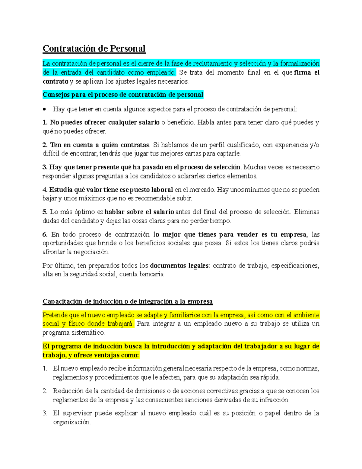 Examen(DDCH)sss - Contratación de Personal La contratación de personal ...