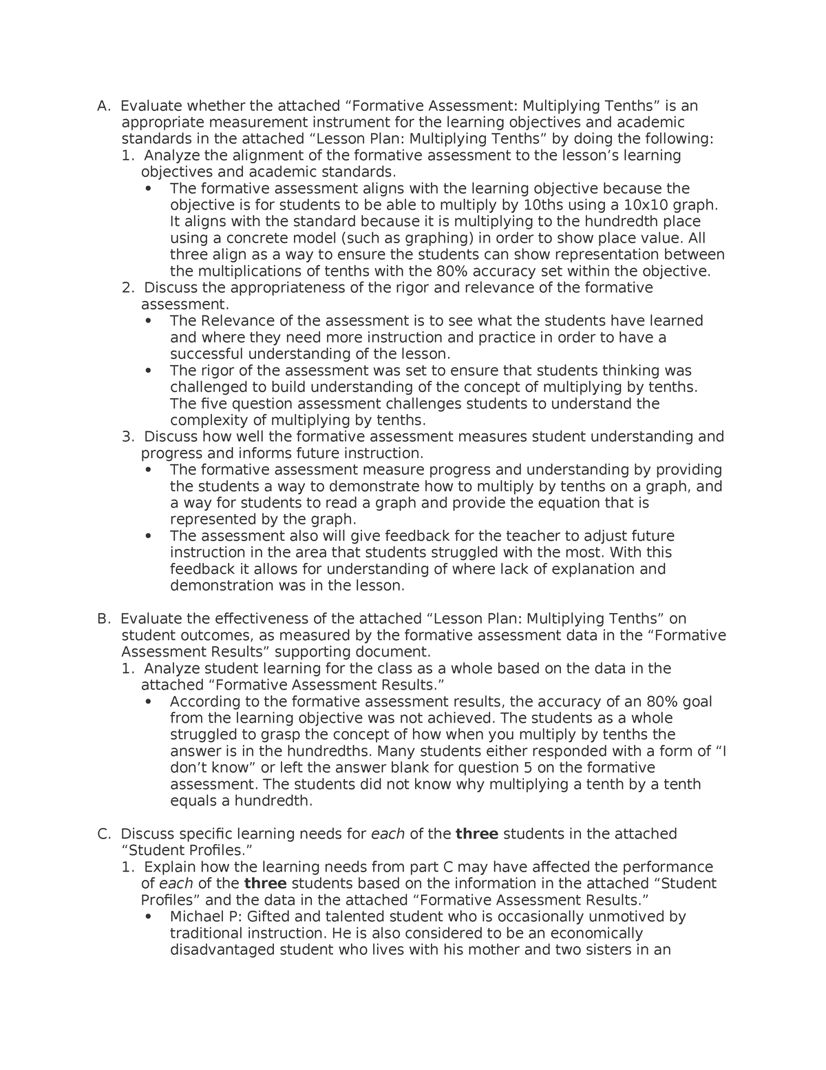 Task 3 D091 - Passed - A. Evaluate Whether The Attached “Formative ...