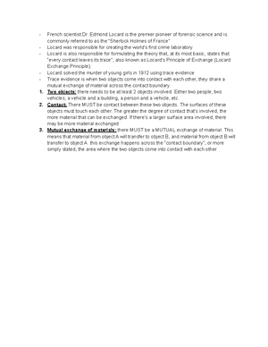 Forensics Final Study Guide - Forensics Final Study Guide Chapter 9 ...