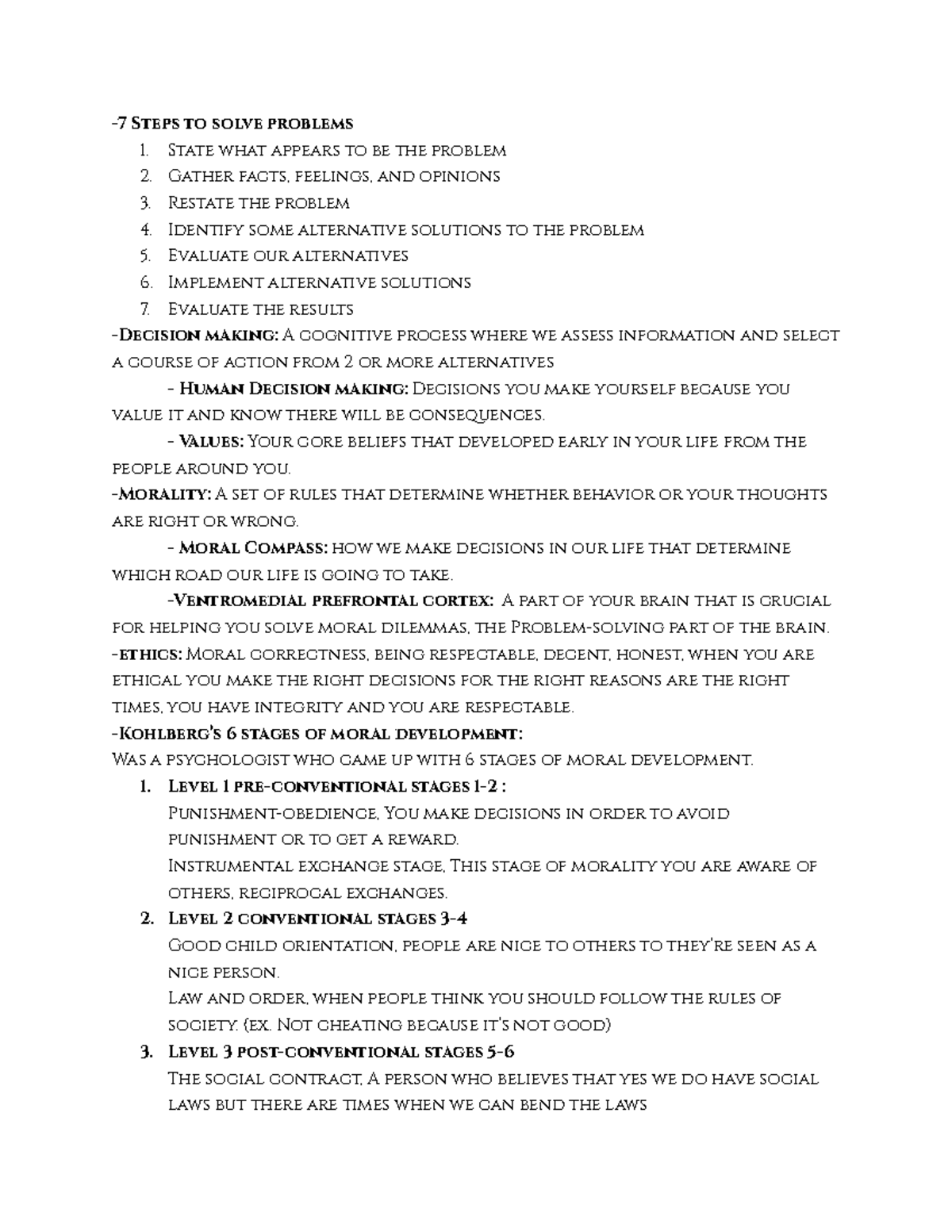 Chapter 12 problem solving and decision making -7 Steps to solve ...