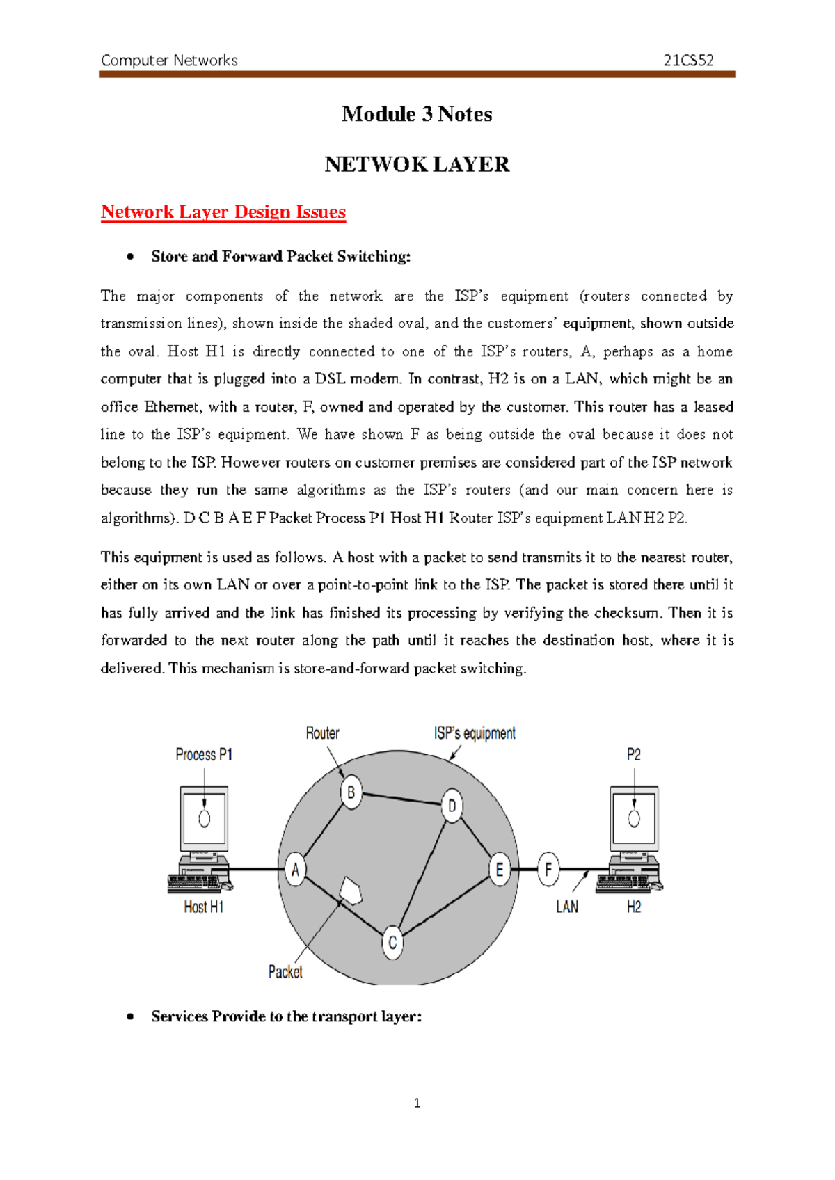 Module 3 Notes cn - computer networks - Module 3 Notes NETWOK LAYER ...