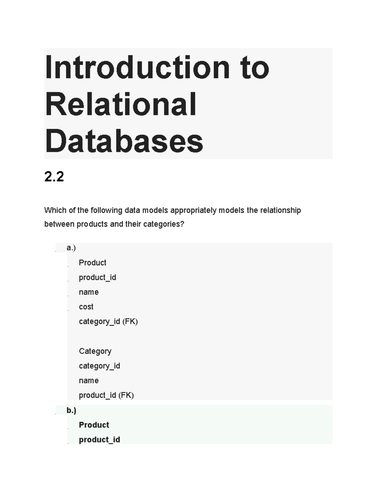 Relational Databases Challenge 2.2 - Introduction to Relational ...