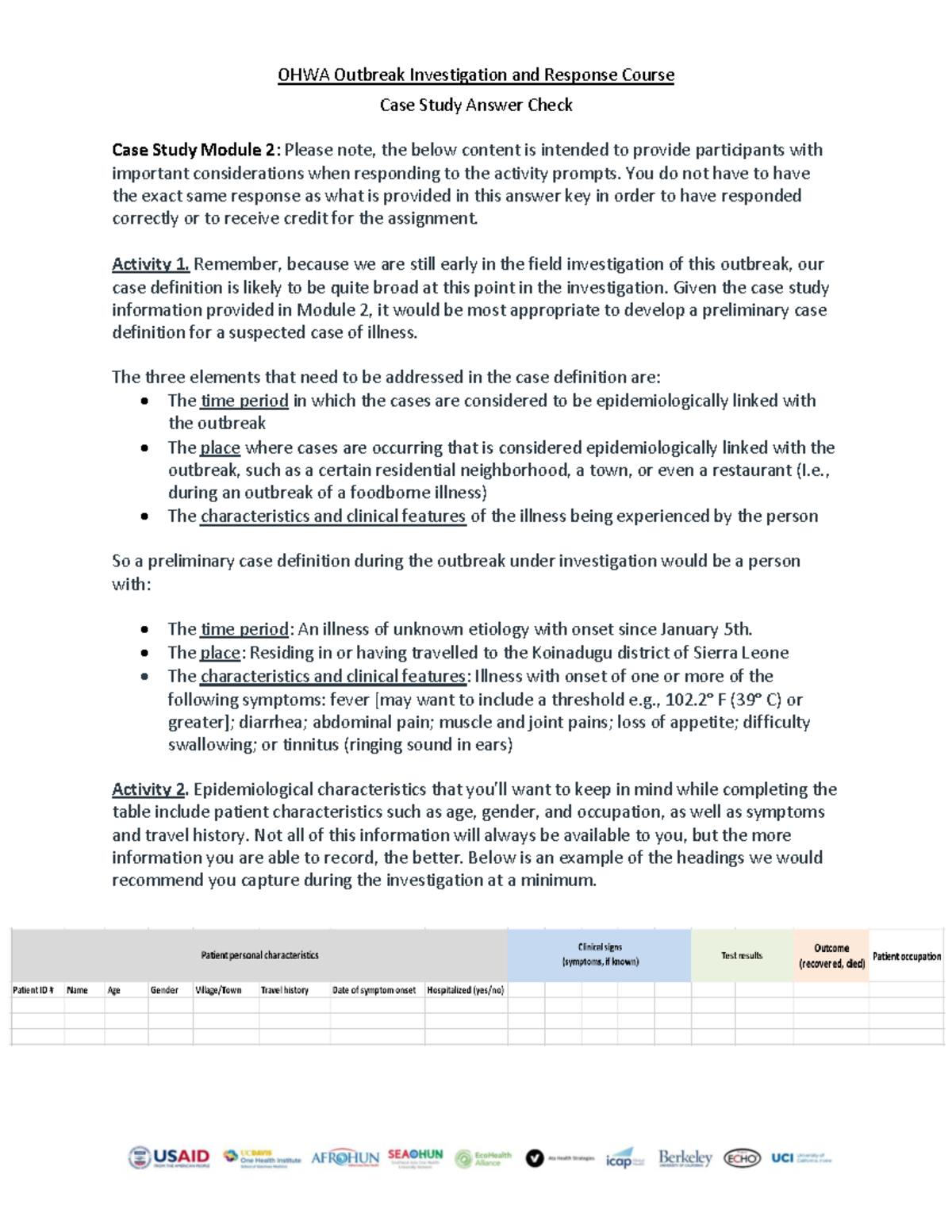 Case-Study-Module-2 Check-Your-Answer - OHWA Outbreak Investigation and ...