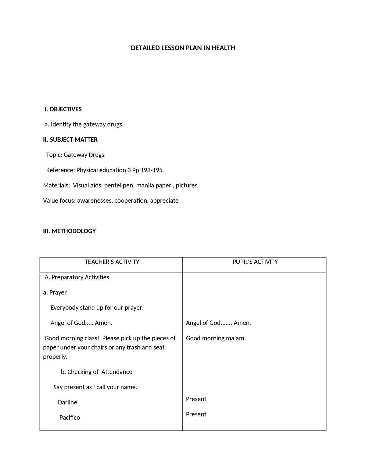 Detailed Lesson-WPS Office - DETAILED LESSON PLAN IN HEALTH I ...