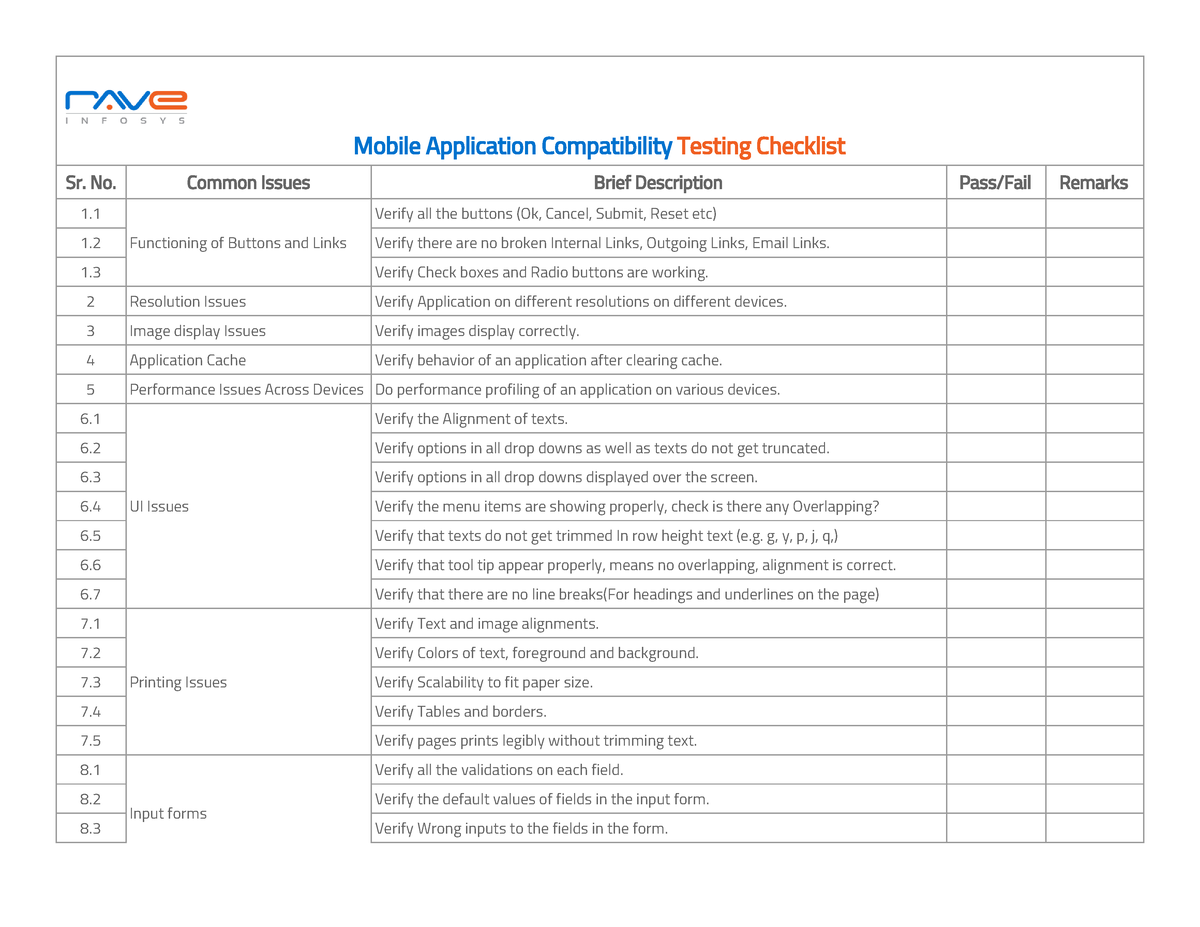 Mobile App Compatibility Checklist - Mob App Compatibility Checks ...