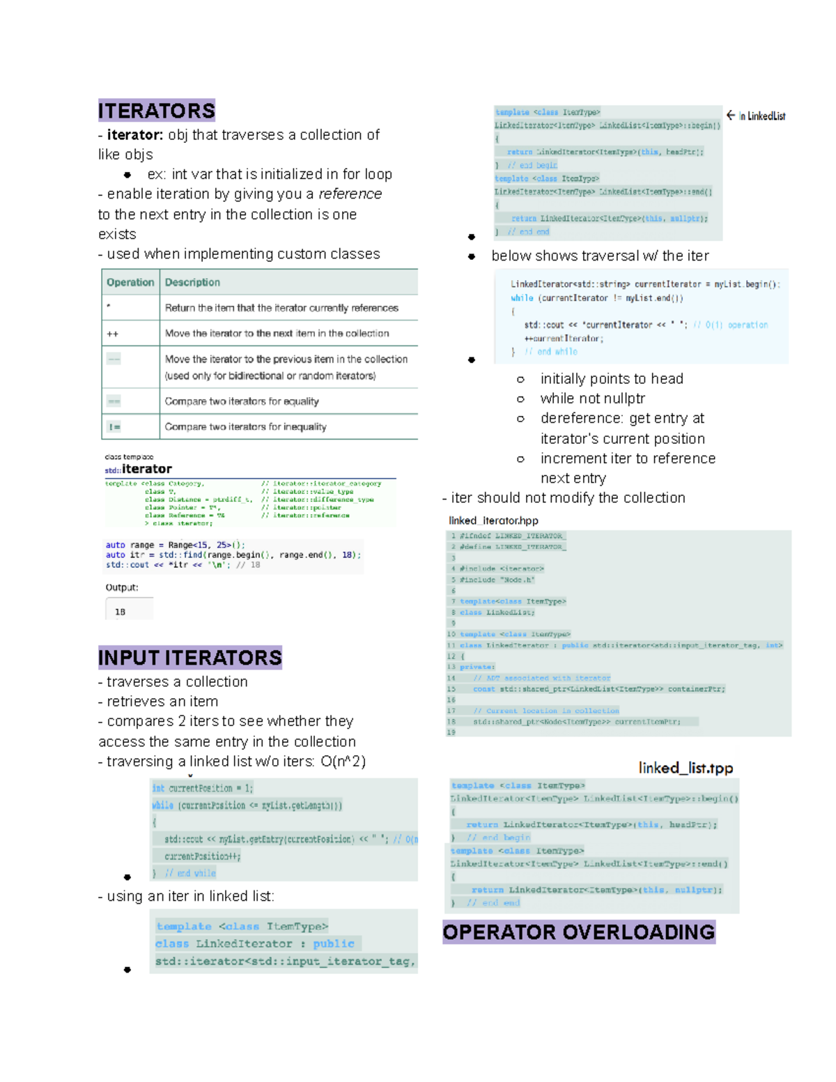 Iters - iterators - ITERATORS iterator: obj that traverses a collection ...
