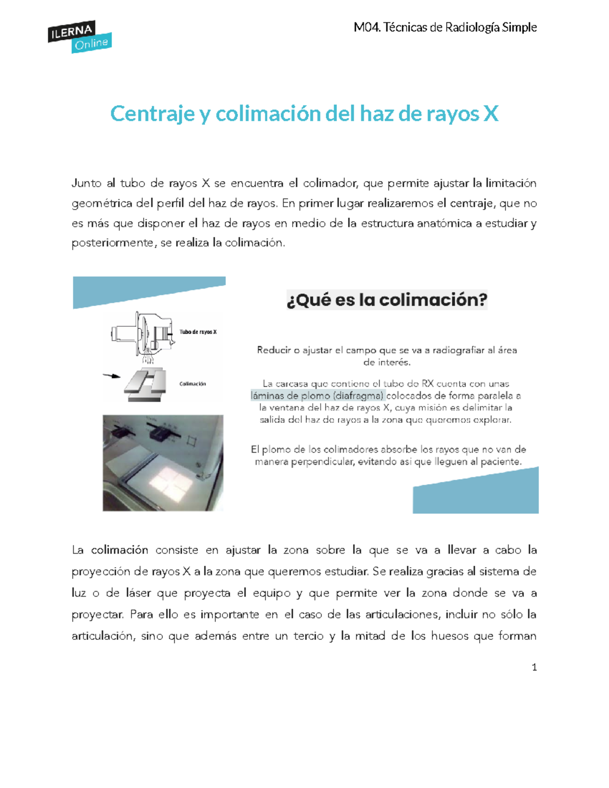 Centraje y colimación de la estructura anatómica de estudio.docx - M04