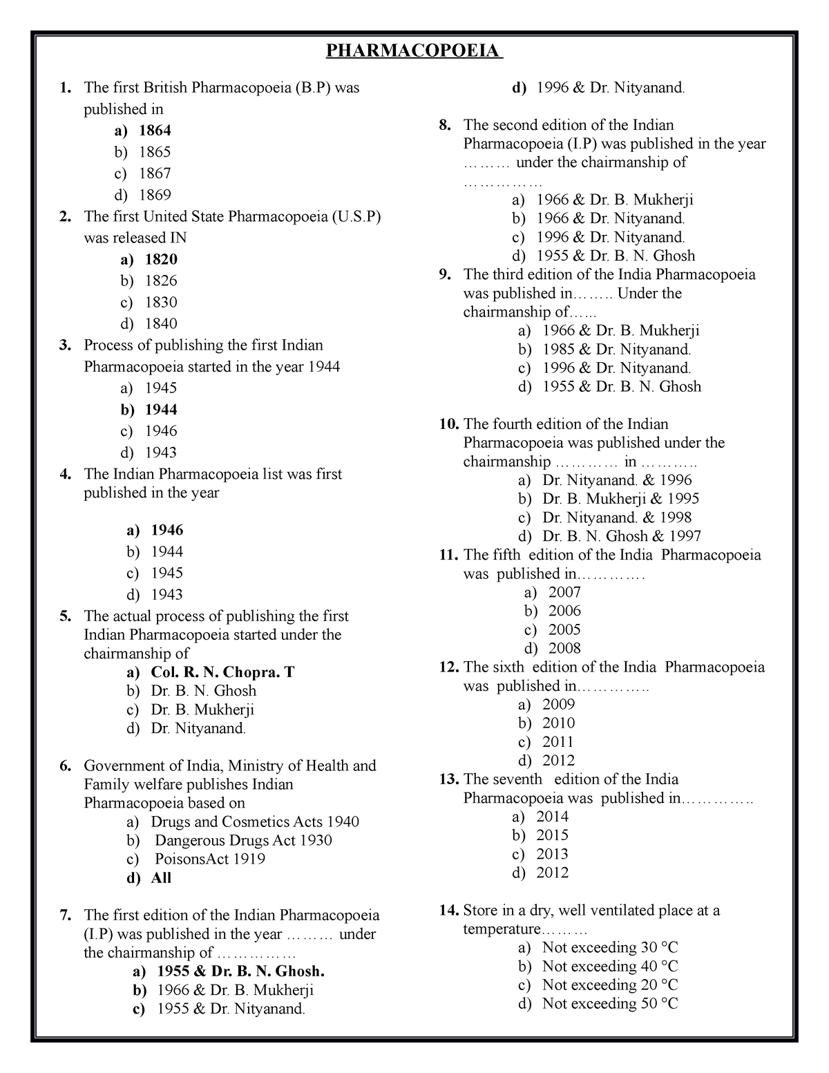 1-pharmacopoeia-mcq-of-pharmacopeia-pharmacopoeia-1-the-first