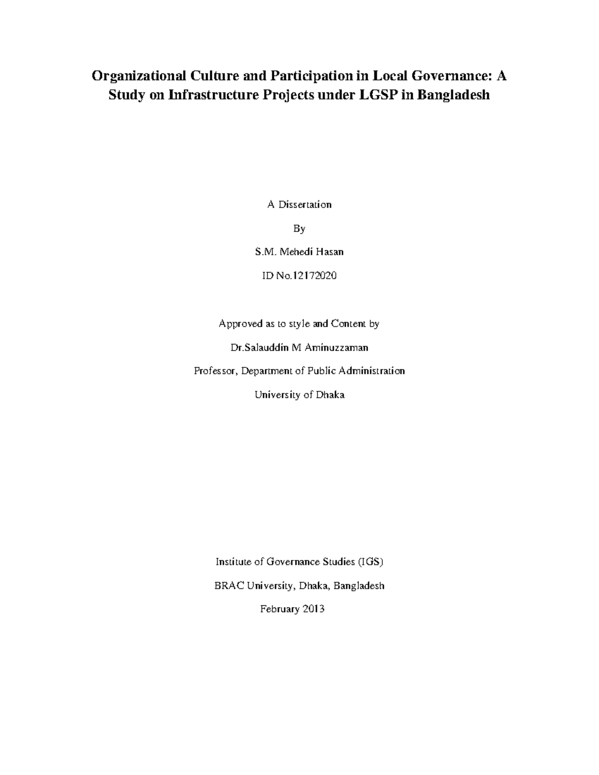 Organizational Culture and Participation in Local Governance ( PDFDrive ...