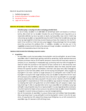 Chapter 3 Liquidation Based Valuation - Valuation and Concepts - Studocu