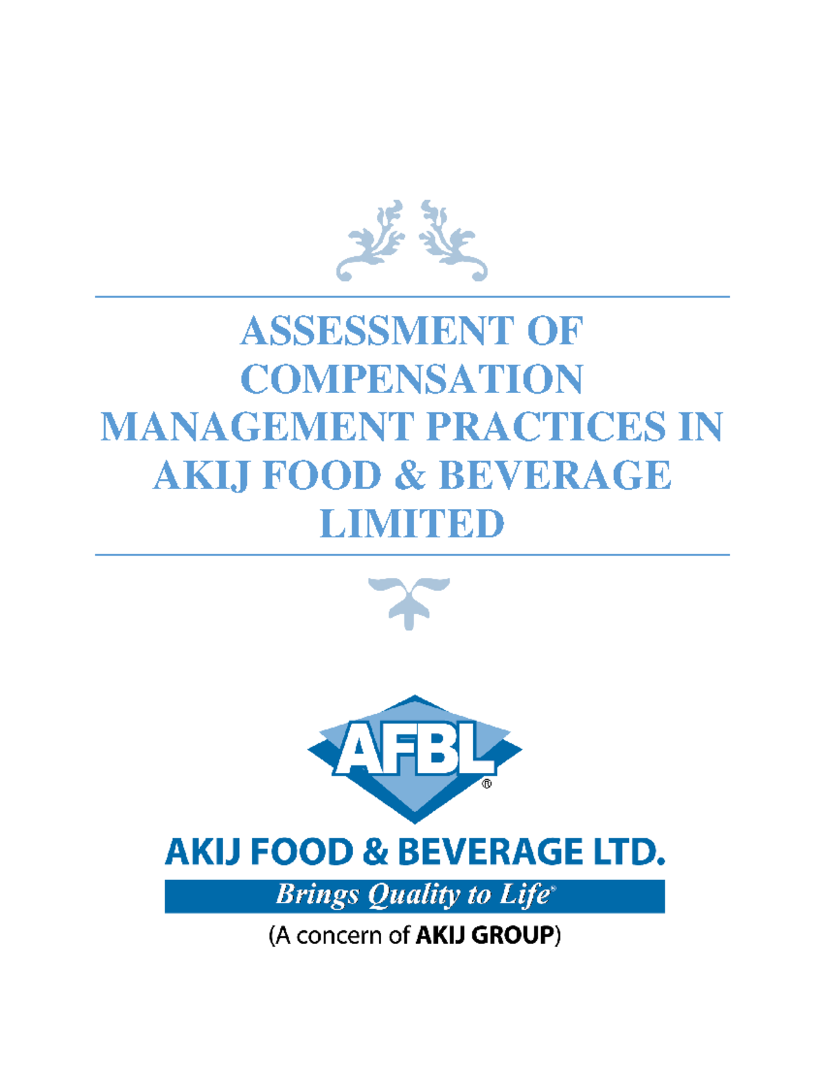SR AKIJ Compensation practice of Akij food and Beverage ASSESSMENT