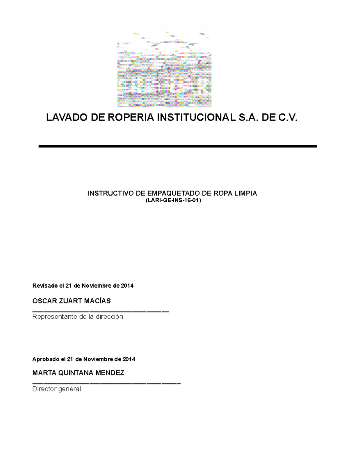 LARI-GE-INS-16-01 Instructivo de Empaquetado de Ropa Limpia - LAVADO DE ...