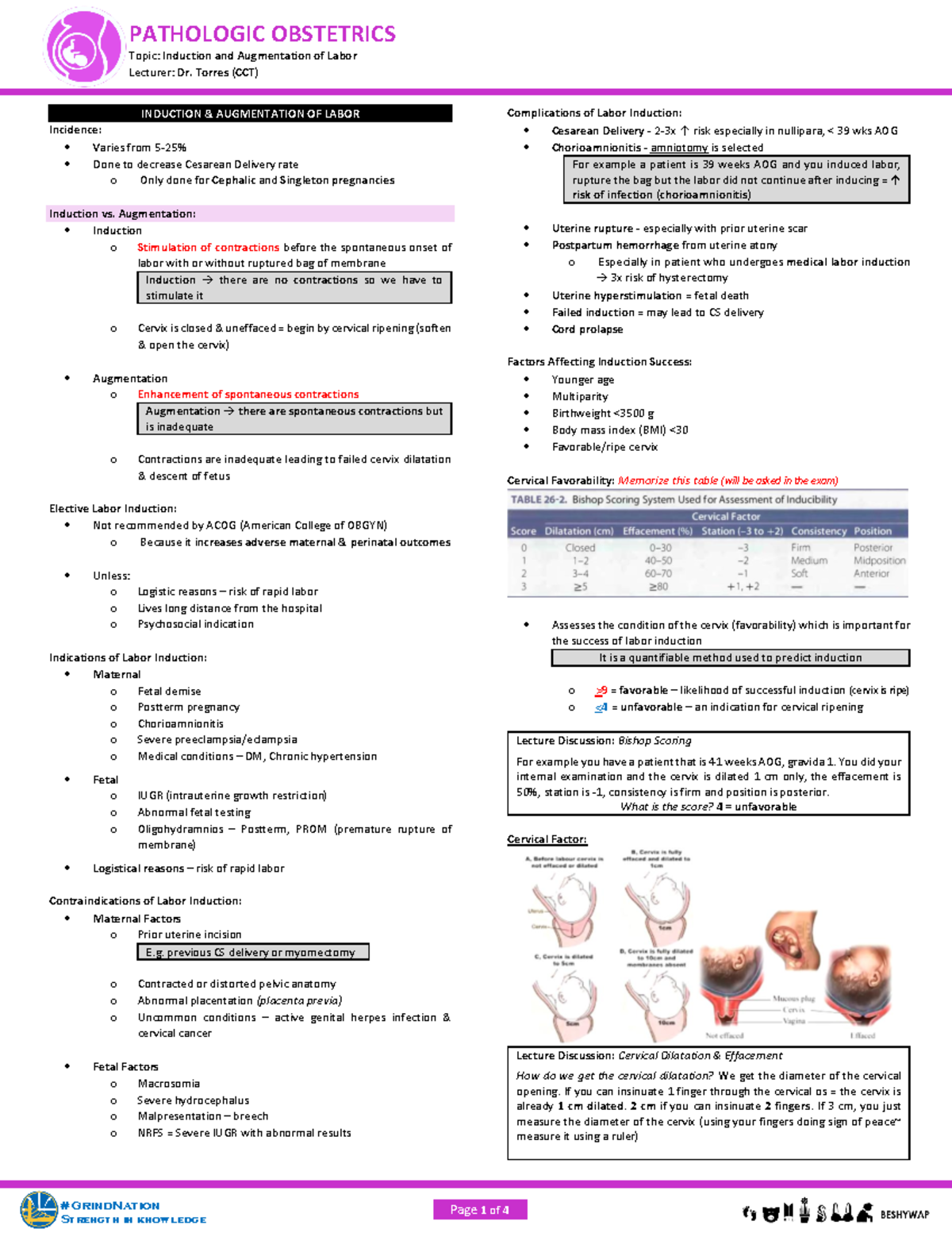 OB Induction and Augmentation of Labor CCT - Page 1 of 4 Topic ...