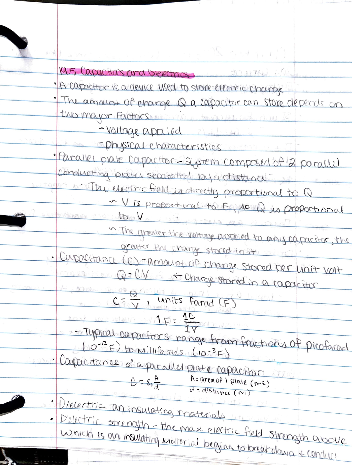 19.5 capacitors and dielectrics - PHYS 0111 - .- V is to V / l ec f- r ...