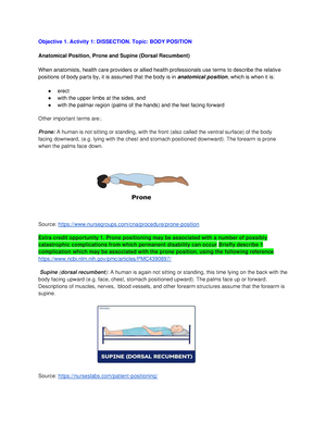 Different Positionings - 1. Supine Position / Dorsal / Horizontal Recumbent  :-  Patient lies Flat - Studocu