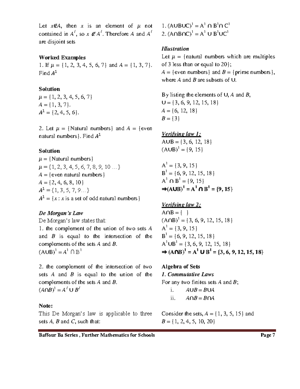 Maths Elective 17 - tr jihih - Baffour Ba Series , Further Mathematics ...
