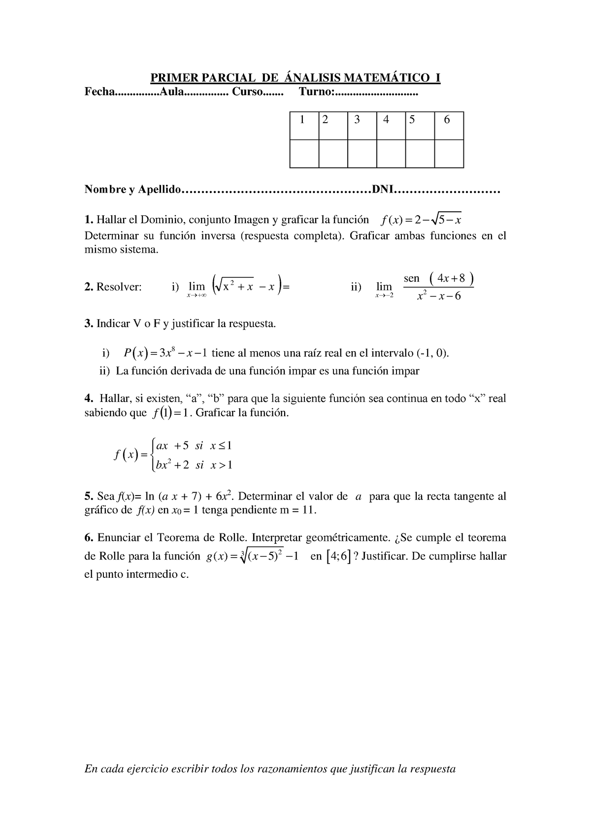 1PModelo-4 1 - Modelo De Parcial 1 - En Cada Ejercicio Escribir Todos ...