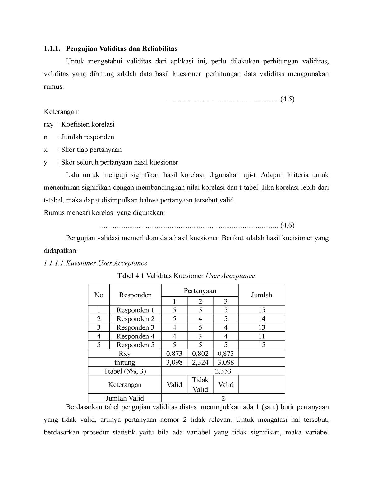 Pengujian Validitas Dan Reliabilitas - 1.1. Pengujian Validitas Dan ...