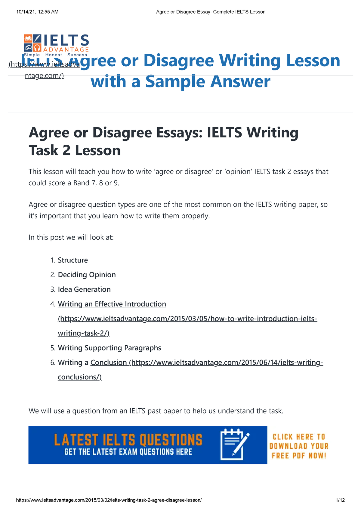how to write agree and disagree essay ielts