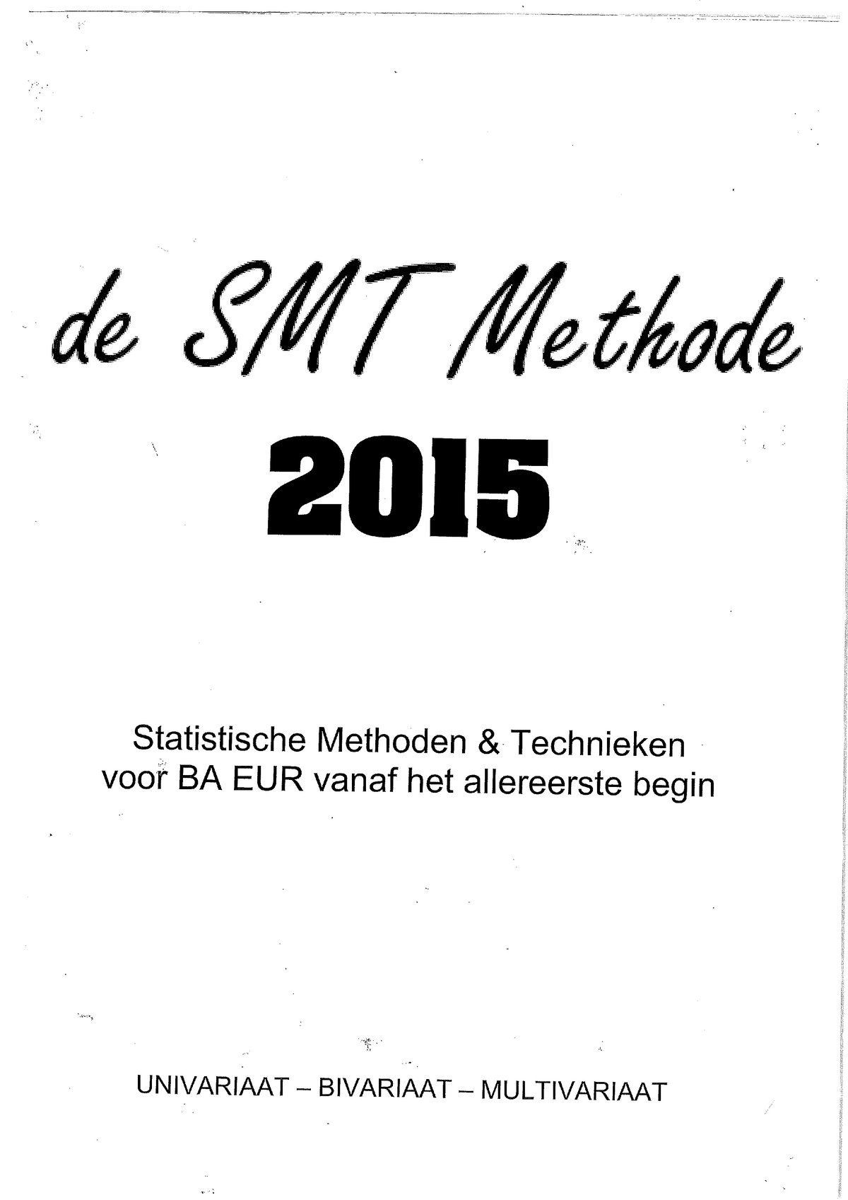 SMT Methode 2015 - Dgg - Sensorisch Onderzoek - Studeersnel