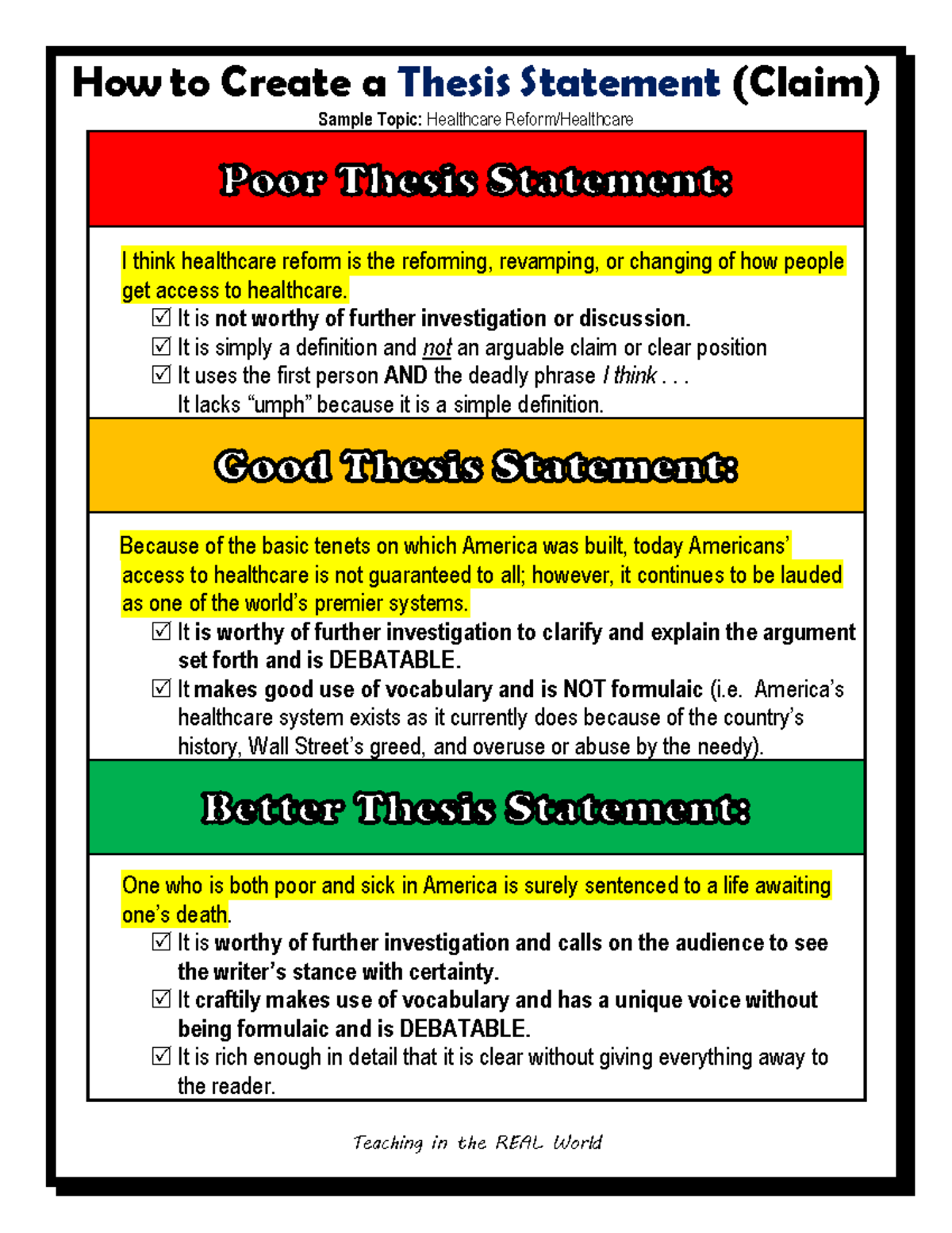 thesis statement derivation