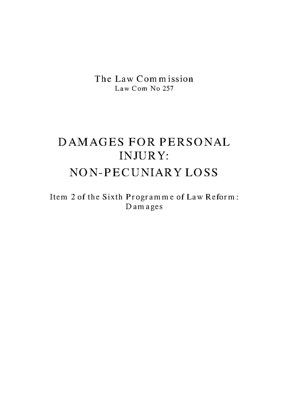 lc257-damages-personal-injury-non-pecuniary-loss-the-law-c-om-m