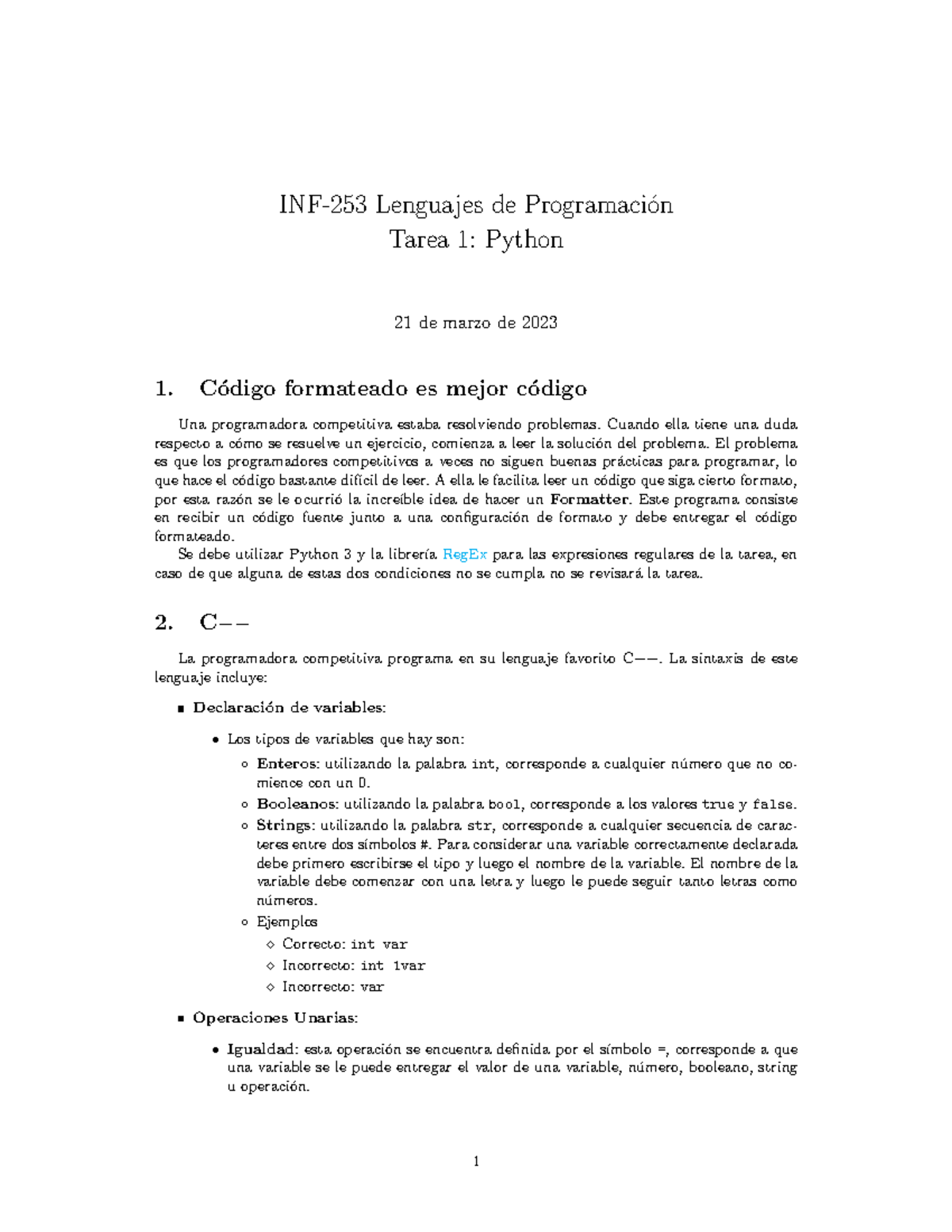 Tarea 1 Python 2023 1 - INF-253 Lenguajes de Programaci ́on Tarea 1 ...