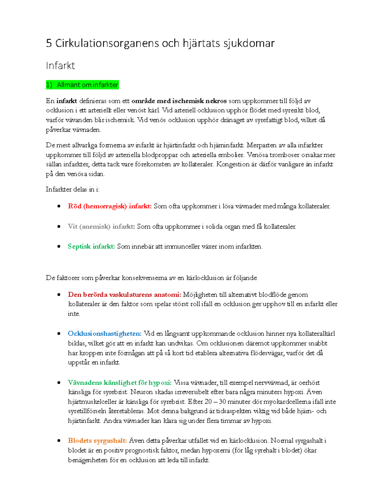 5 Cirkulationsorganens och hjärtats sjukdomar - 5 