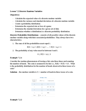 MATH1342 Hawkes Lesson 7.1 Types of Random Variables - Lesson 7 Types ...