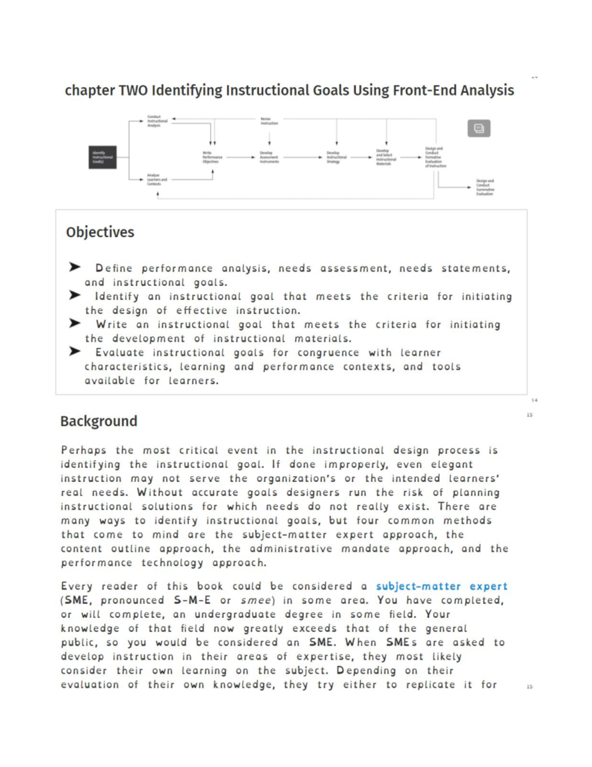 Chapter TWO Identifying Instructional Goals Using Front-End Analysis ...