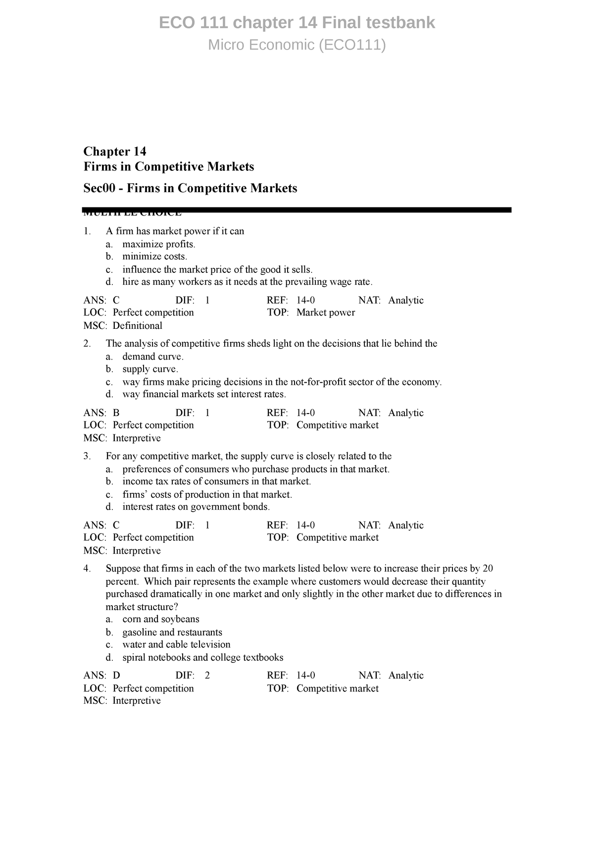 Eco-111-chapter-14-final-testbank Compress - ECO 111 Chapter 14 Final ...