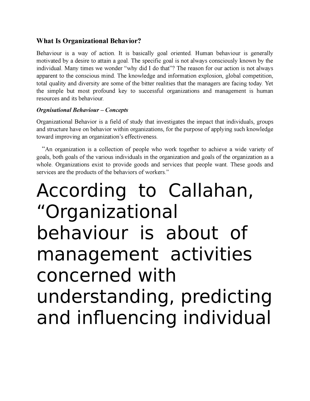 thesis on organizational behaviour