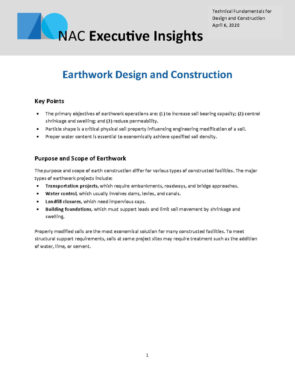 Earthwork Design and Construction - Technical Fundamentals for Design ...