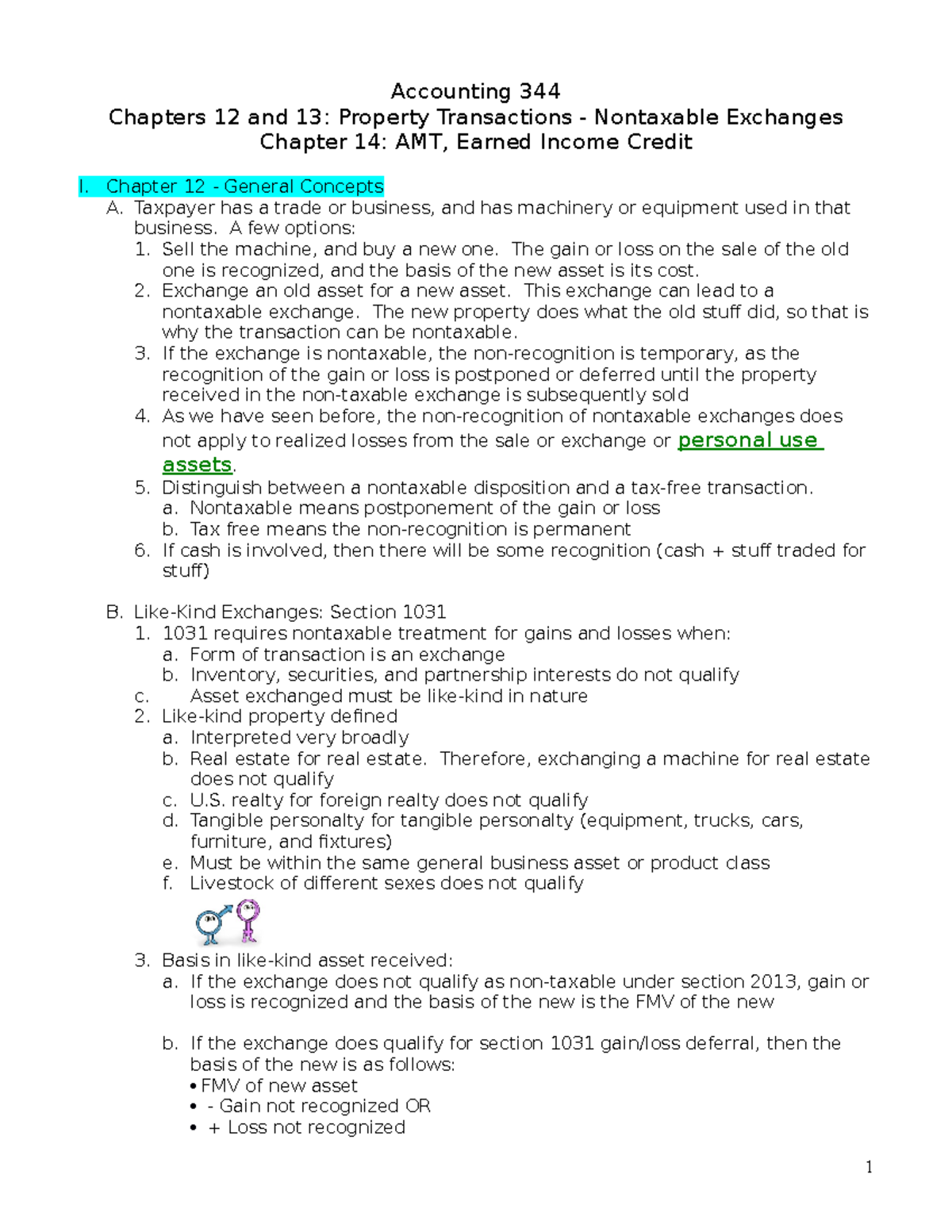 344 Chapters 12 13 14 Outline Fall 2017 - Accounting 344 Chapters 12 ...
